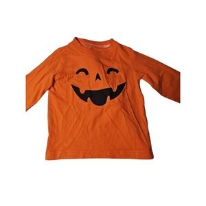 Carters Toddler Boys Orange Jack-O-Lantern Halloween Long Sleeve Shirt 18M #995
